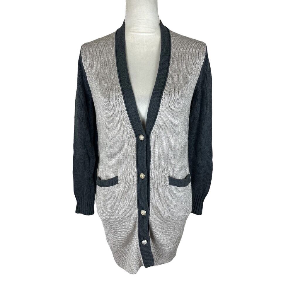 Plain People Knit Cardigan Sweater Modern Minimalist Capsule Size 9 or Medium